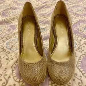 Kelly & Katie Glittery Sparkly Silver Heels 2 inch